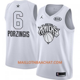 Maillot NBA New York Knicks Kristaps Porzingis 6 2018 All-Star Jordan Brand Blanc Swingman - Homme